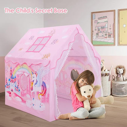 Kids Tent Toddler Playhouse for Boys Girls,Large and Foldable Kids Playtents with Windows,Portable and Lightweight Play Tent Indoor&Outdoor Gift for Children
