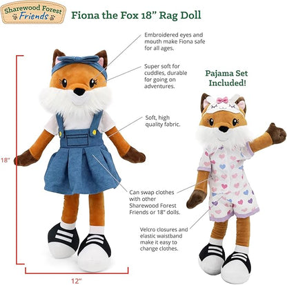 Plushible Soft Baby Doll, 18 Inch Fox - Plush Rag Doll with 2 Clothing Sets, My First Plush Toy for Girls, Boys & Infants, Soft Baby Stuffed Toy, Adorable Companion for 1 Year Old & Up