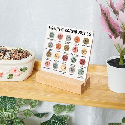 Calming Corner Desk Decor Counseling Office Must Haves Gifts for Mental Health Recovery Self Care Encourage Plaque Gifts Home Therapist Office Counselor Psychology Decorations