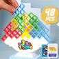 48 Pcs Tetra Tower Balance Stacking Blocks Game, Board Games for 2 Players+ Family Games, Parties, Travel, Kids & Adults Team Building Blocks Toy