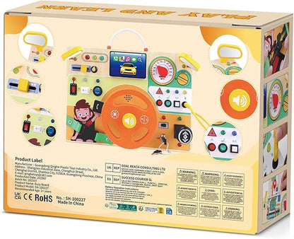 Hoarosall Busy Board,Montessori Toys for 1+ Year Old Boys & Girls,Travel Activities for Toddlers,Sensory Toy for Kids with Autism,Perfect Christmas Birthday Gift Ideal (Busy Board v6)