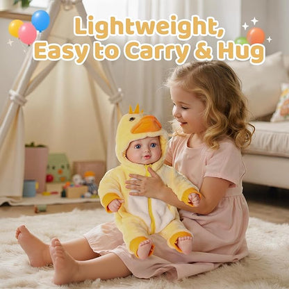 BABESIDE Value 5-Piece Realistic Baby Doll Set – Includes 15-Inch Soft Body Doll, Outfit, Bottle, Magnetic Pacifier & Birth Certificate – Ideal Gift for Kids, Birthday, Pretend Play