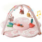 Baby Play Gym & Activity Mat with Light-up Musical Arch, Tummy Time Mat with 6 Detachable Sensory Toys for Motor Skills & Sensory Development, Baby Essentials Shower Gift - Spring Blossoms Themed