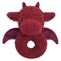Baby Dragon Soft Rattle Toy, Plush Dinosaur Infant Shaker Rattle Easy-Grasp Stuffed Animal Toy, Gifts for Newborns Babies Toddlers Boys Girls, Wine Red, 6 Inches