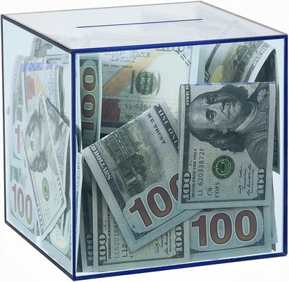Clear Piggy Bank for Adults/Kids, Acrylic Unopenable Money Box for Cash Coin Saving, Must Break to Open, Money Saving Jar for Adults Boys Girls, Size 4.72''