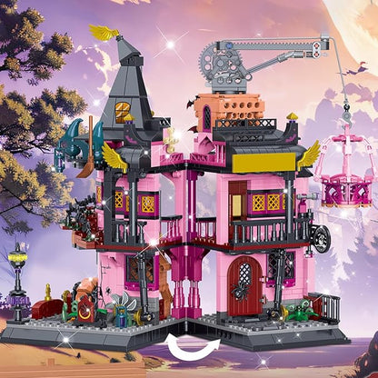 Architecture Magic Laboratory Building Block Set, 1022 Pieces, Halloween Haunted House Construction Toy, Educational Gift for Kids and Adults