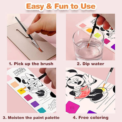 Paint with Water Coloring Books for Kids - 3 Pack, Pocket Mess Free Watercolor Painting Kit, Water Color Paint Set Arts and Crafts Gift for Girls Ages 4 5 6 7 8+, Travel Activity Toy