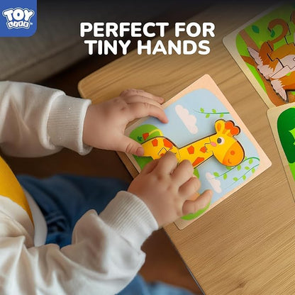 TOY Life Wooden Puzzles for Toddlers 2-4, Montessori Toys for 1 2 3 Year Old Toddler Boys Girls, Animals Jigsaw Puzzles, Educational Learning Toy Kids Puzzle, Best Gifts Toys for Baby Ages 1-3 2-4