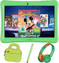 Contixo 10" Android Kids Tablet Bundle - 32GB, 80+ Disney Storybooks ($350 Value), Parental Controls, Kid-Proof Case w/Kickstand & Stylus, Headphones & Sleeve Bag - Green
