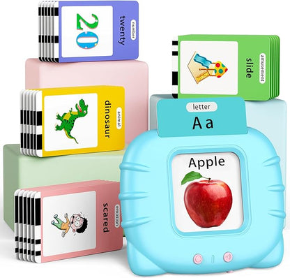 520 ABC Sight Words Talking Flash Cards, Christmas Birthday Gift for 2 3 4 5 6 Year Old Boys and Girls, Preschool-Learning-Activities, Toddler Educational Toys for Ages 1-6 Kids, Blue