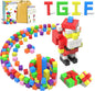 72pcs Magnetic Building Blocks for Toddlers, Large Magnet Construction Cube Toys for Kids, Preschool STEM Educational Sensory Montessori Square Toy for 3 4 5 6 Boys & Girls