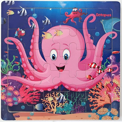 Puzzles for Kids Ages 3-5 Year Old 20 Piece Colorful Wooden Puzzles Set of 6 Vibrant Theme Brain Development Learning Toys Set for Boys and Girls (6 Puzzles)