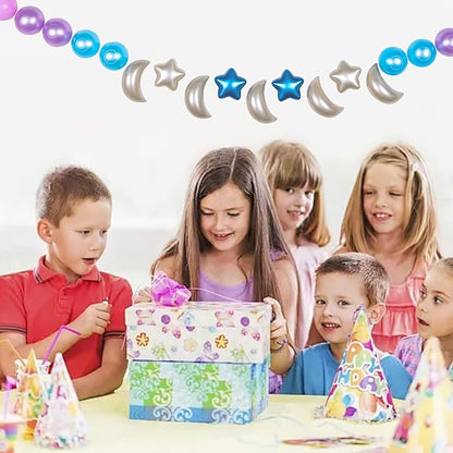 GOGOSO Ball Pit Balls Stars Moon Shapes Plastic Pitballs for Toddler Play Tent Baby Photo Props Kids Pool Water Toys Kiddie Pool Party Decor,Pearl Blue+Pearl Purple+Purple Gray,100PCS