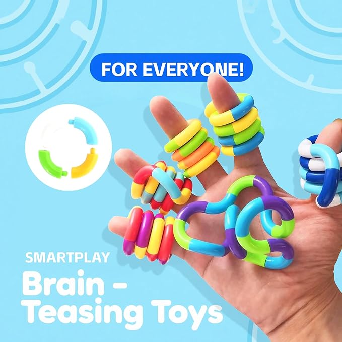 24PCS Quiet Twisty Fidget Toys – Squeeze, Twist, and Spin – Multicolored Sensory Toys for Kids and Adults, Stress Relief Toys & Educational Tools for Classroom,Alternative Gifts (Random Color)