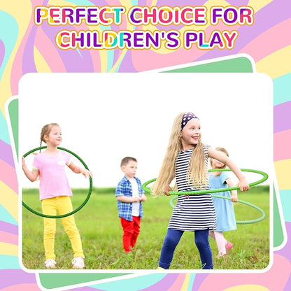 Sratte 8 Pcs Color Hoop Detachable Adjustable Hoop Exercise Ring Plastic Toys for Teens Games Gymnastics Dog Agility Equipment Party Decor, 4 Colors