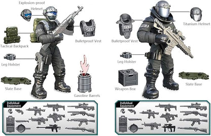 YEIBOBO ! Special Forces Mini Action Figure with Military Weapons and Accessories (Flying Tigers Team XJ-822)