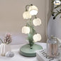 Green Flower Lamp for Home,Bedside Vintage Table Lamps,5 Lily of The Valley Reading Lights,3 Colors Modes Kawaii Bedside Lamp Decor,with G4 Bulb Nightstand Light for Living Room Office Bedroom