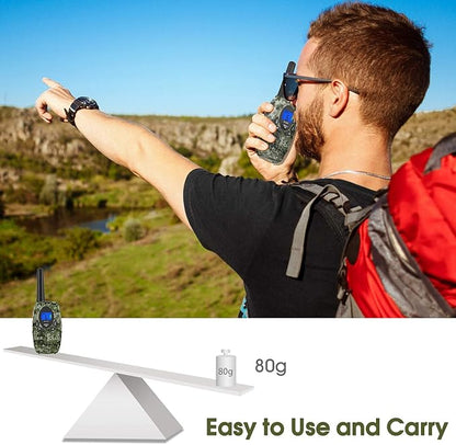 2 Way Radios Camping Accessories, Topsung M880 FRS Walkie Talkie for Adults Long Range with Mic LCD Screen/Portable Wakie-Talkie with 22 Channel for Children Hiking Hunting Fishing (Camo 2 Pack)