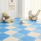 Foam Play Mat for Baby, 0.4 Inch Thick Foam Interlocking Floor Mats, Soft Non-Toxic Baby Playmat, Solid Colored Puzzle Play Mat Kids Floor Mats for Toddler, 16 Tiles(White/Light Blue/Blue)