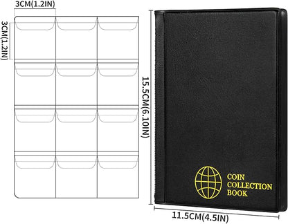 OSOPOLA Coin Storage Album - 120 Pockets Coin Collecting Holder for Collectors Black CS3912