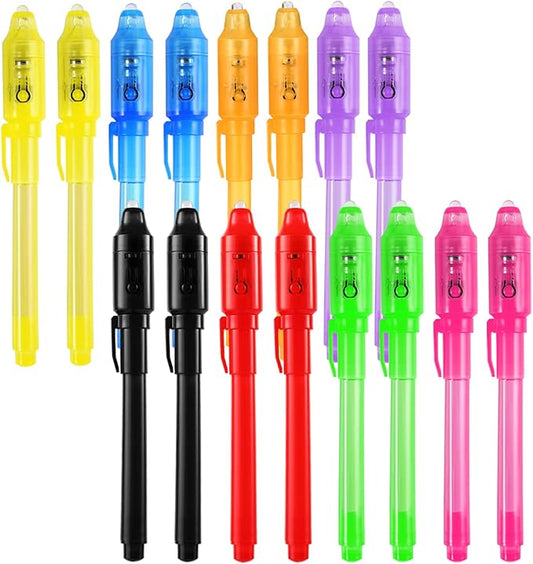 16PCS Invisible Ink Spy Pen Magic Pens for Kids Magic Party Favors, Invisible Ink Pen for Writing Secret Message, Spy Party, Kids Party Favors