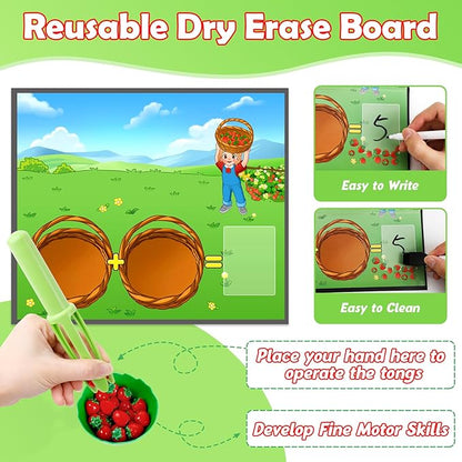 Math Board Games for Kids with Dice Poppers,Math Manipulatives,Dice Games,Addition Subtraction Games,Math Counters,Counting Toys,Fine Motor Toys,Kindergarten Classroom Homeschool Supplies