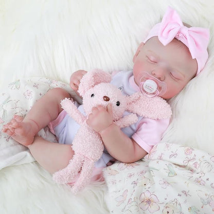 Realistic Reborn Baby Girl- 20 inch Full Vinyl Lifelike Newborn Baby Dolls, Anatomically Correct Real Life Baby Dolls Gift Set for Kids Age 3 +