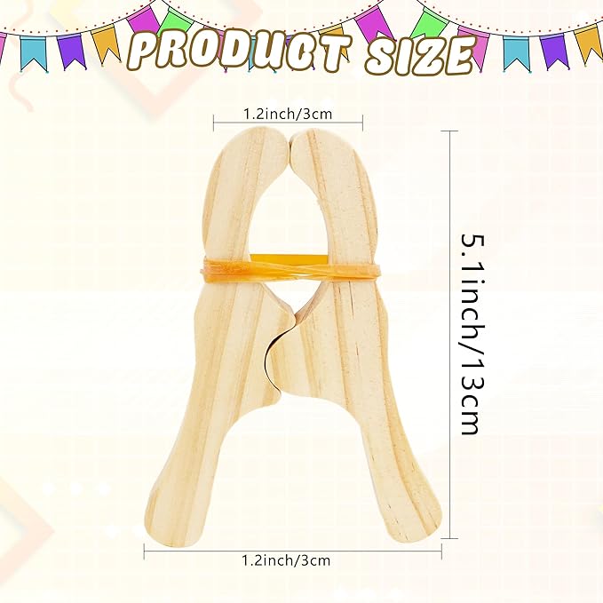 10 Pcs Wooden Game Clips Set Wood Play Clips Fort Building Clips Wooden Fort Clips Game Silk Clips for Kids School Playground Building Games