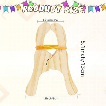 10 Pcs Wooden Game Clips Set Wood Play Clips Fort Building Clips Wooden Fort Clips Game Silk Clips for Kids School Playground Building Games
