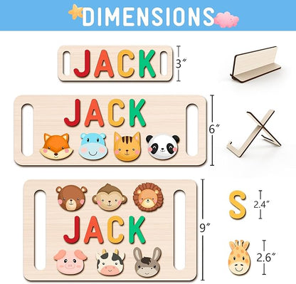 Name Puzzle for Kids Personalized, Custom Baby Name Puzzle, Customized Birthday Gifts for Boys and Girls, Personalized Baby Wooden Learning Toys