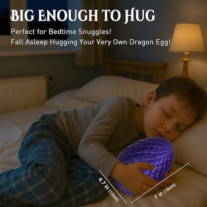 Large Dragon Eggs with Dragon Inside, 3D Printed Surprise Funny Gifts for Kids, Articulated Dragon Fidget Toys for Adults, Executive Desk Toys Office Room Décor (Shiny Purple)