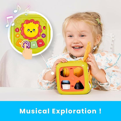 PlenPLAY 6-in-1 Activity Cube for Babies and Toddlers – Baby Toys 12-18 Months – Activity Cube for 1 Year Old – Perfect Car Seat Travel Toys for Toddlers Ages 1-3 (Color May Vary)