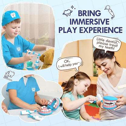 Lehoo Castle Doctor Kit for Toddlers 3-5, Kids Dentist Play Set, Toys for 4+ Year Old Girls Boys, Pretend Play for Toddlers 2-4, Kids Doctor Playset, Medical Kits for Boys 3+
