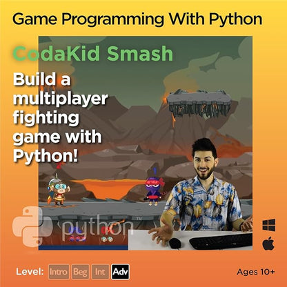 Python for Kids, Award-Winning STEM Courses, Coding for Kids, Ages 10+ with Online Mentoring Assistance, Learn Computer Programming and Code Amazing Games with Python (PC & Mac) (Box Art Varies)