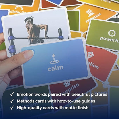 metaFox How do You Feel? Emotions, Feeling Picture Cards| 60 Pleasant & unpleasant Emotions & 8 Methods Cards | for Emotional Intelligence, Coaching & Therapy (English, Small)