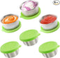 6x1.6 Oz Salad Dressing Containers With Lids, Small Leakproof Reusable Stainless Steel Salad Dressing Container To Go For Lunch Boxes,Sauce containers, Picnics,Travel Meal Prep And Kitchen Storage.