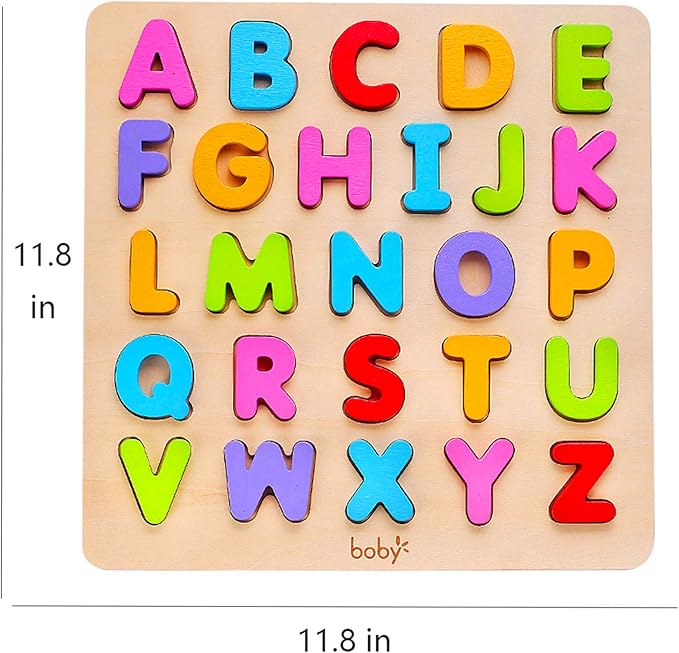 Wooden Alphabet Puzzle Toys, ABC Letter & Number Puzzles for Toddlers 3 Year Old, Preschool Learning Toys for Kids, Educational Gift for Boys Girls