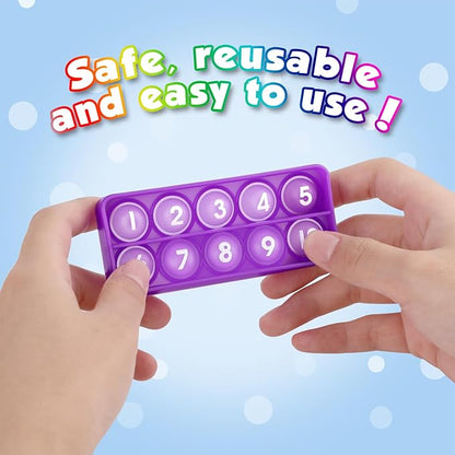 Aizweb Ten-Frame Math Manipulative for Elementary,Counting Number Math Games, Montessori Educational Toy for Kindergarten Classroom Kids 3 4 5 Year Old (Upgraded Version for 20 Task Cards)