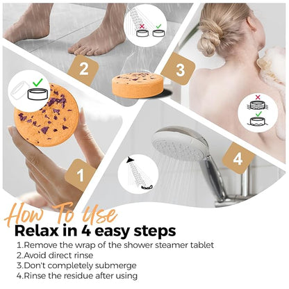 Aromatherapy Shower Steamers Birthday Day Gifts Orange- Swcandy 8 Pcs Bath Bombs Birthday Gifts for Women, Shower Bombs with Essential Oils, Relaxation Home SPA for Women Who Has Everything