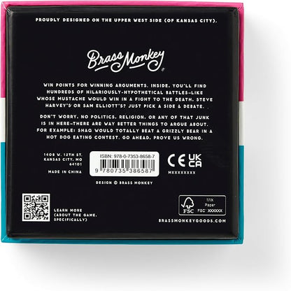 Brass Monkey Debatable Battle Edition – Social Party Game with 400 'Who Would Win in A Fight' Prompts to Argue About, 2+ Players