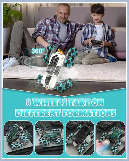ATHLERIA Gesture Sensing Stunt Rc Cars, 2.4Ghz 8Wd Rechargeable Racing Drift Double-Sided Car, Hand Remote Control Crawler Toy for Boys 8 9 10 11 12 Year Old, Christmas Birthday Party Present for Kids