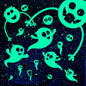 Halloween Decorations Indoor Decor - Glow in The Dark Spider w/Ghost Decor Stickers - Halloween Wall Decorations Stickers for Room Decor Haunted Mansion Decor for Kids Room