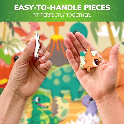 QUOKKA Puzzles for Kids Ages 3-5 - 30 Pieces Puzzles for Toddlers 2-4 - Dinosaurs Learning Jigsaw Puzzles for Kids 4-6 Years Old - Educational Toys for Boy and Girl