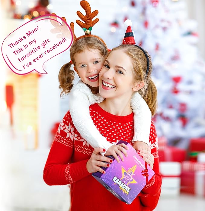 Mini Karaoke Machine for Kids Toys, Portable Bluetooth Speaker with 2 Wireless Microphones, Birthday Gifts for Girls 3, 4, 5, 6, 7, 8, 9, 10, 11, 12+ Years Old Toddler Teens (Hotpink)