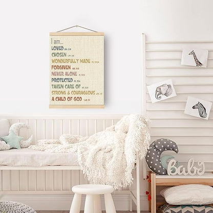 Boat Wades Christian Bible Affirmations Wooden Poster Hangers 12x16 Inch,Inspirational Gifts Poster Hanger Frame,Positive Bible Verse Boys Girls Kids Room Wall Art Decor