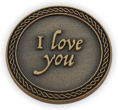 Bulk Set of 10 Romantic Love Expression Coins, I Love You, Grow Old Along with Me, The Best is Yet to Be, Anniversary Pocket Tokens for Date Night, Love Gift for Men & Women, from Him or Her