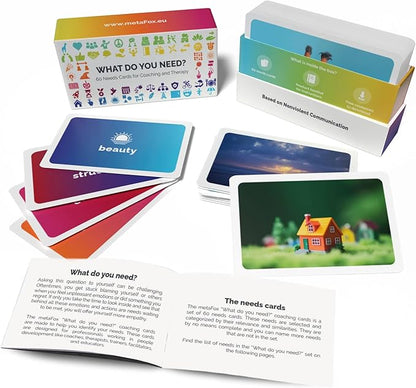 metaFox “What do You Need?” Coaching Cards – 60 Needs Cards for Nonviolent Communication (NVC, Emotional Intelligence, Coaching, and Difficult Conversations). Ideal for Mindfulness & Self-Reflection.