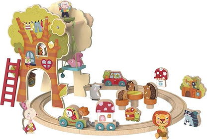 Tree House Play World | 2+ Years | Size 20" x 16.5" x 11.5" | Hand-Eye Coordination | 31 Piece Set | Playtales Included | Play World Collection |