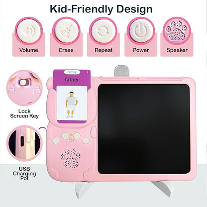Talking Flash Cards for Toddlers - LCD Writing Tablet Kids - Drawing Tablet Toddler Toys 510 Sight Words Learning Montessori - Autism & Speech Therapy Toys - Kindergarten Gifts