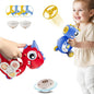 iPlay, iLearn Kids Dinosaur Flying Disc Launcher Toys, Toddler Push Go Friction Dino Cars, Indoor Outdoor Spinning Top Yard Play Set, Birthday Gift for 12-18 Months, 1 2 3-6 Years Old Boys Girls Child